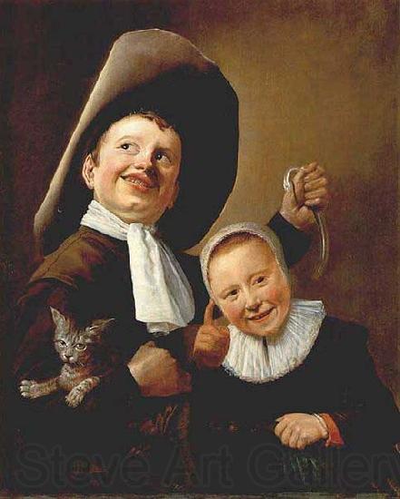 Judith leyster A Boy and a Girl with a Cat and an Eel Spain oil painting art